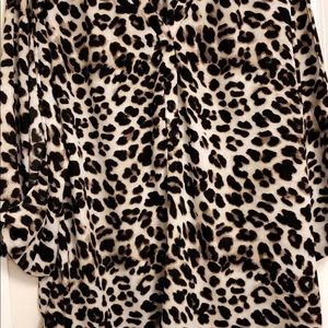 Leopard print peasant top
